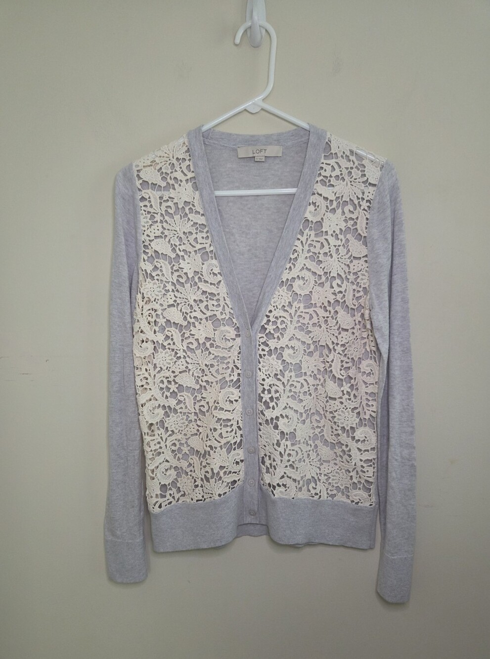 Women's Loft Lace Front Cardigan Sweater Sz Medium
